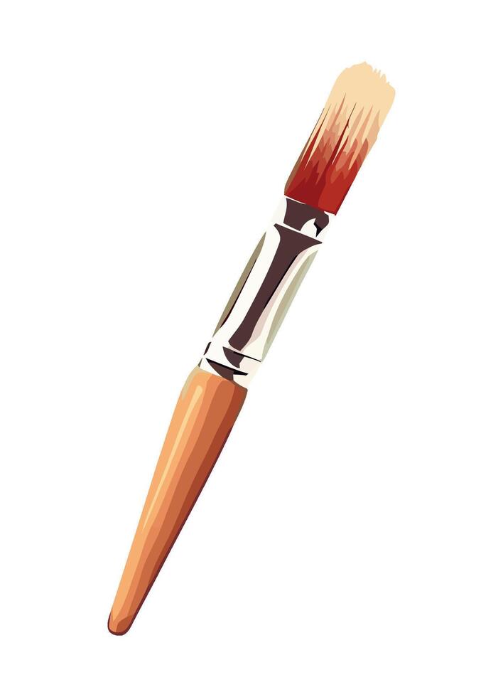 Yellow paintbrush on white background icon isolated vector