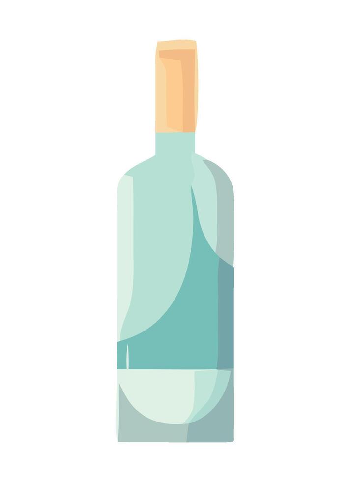 drink wine bottle flat icon isolated vector