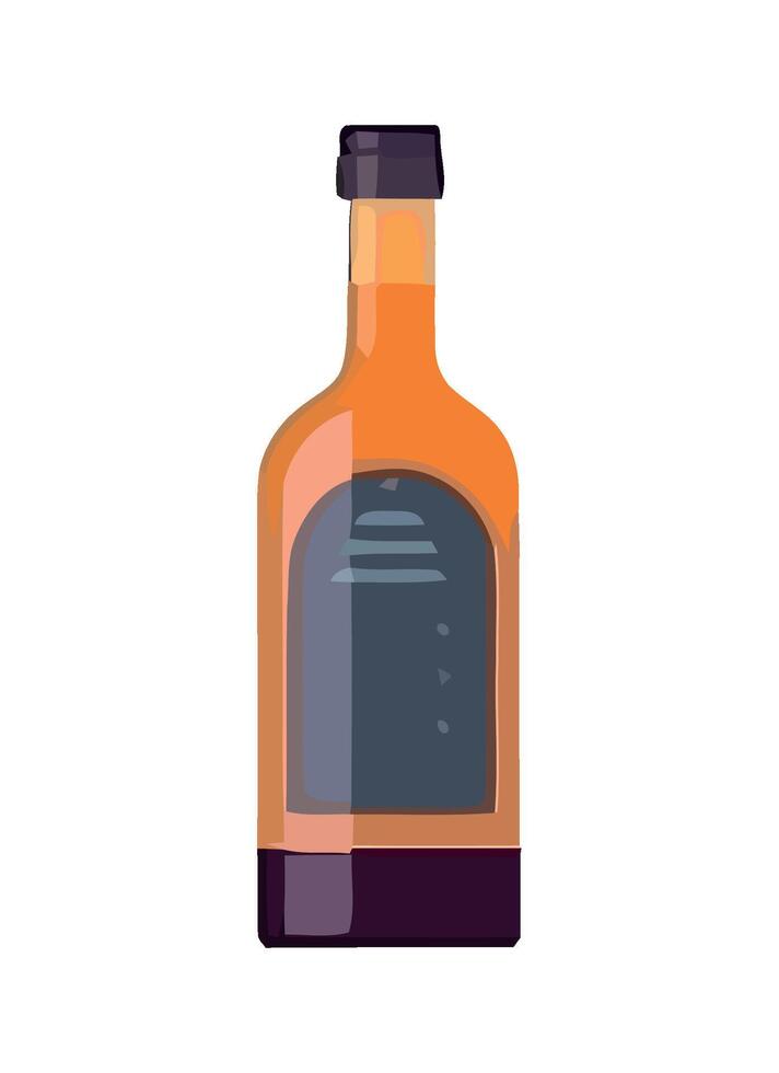 Wine bottle, celebration with gourmet meal icon isolated vector