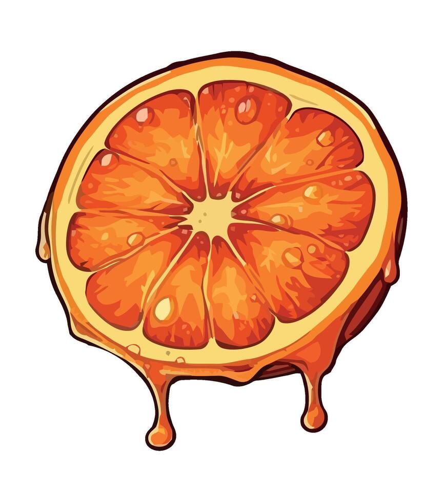 Juicy citrus slice, ripe and refreshing summer treat icon isolated vector
