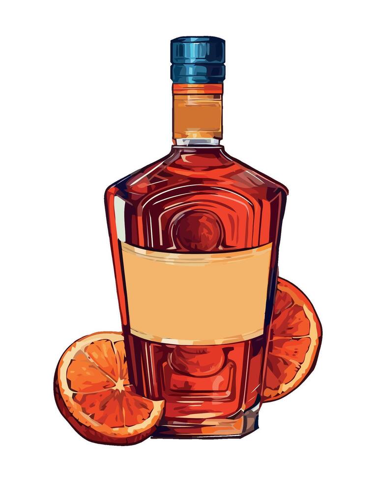 Fresh fruit cocktail in a transparent bottle icon isolated vector