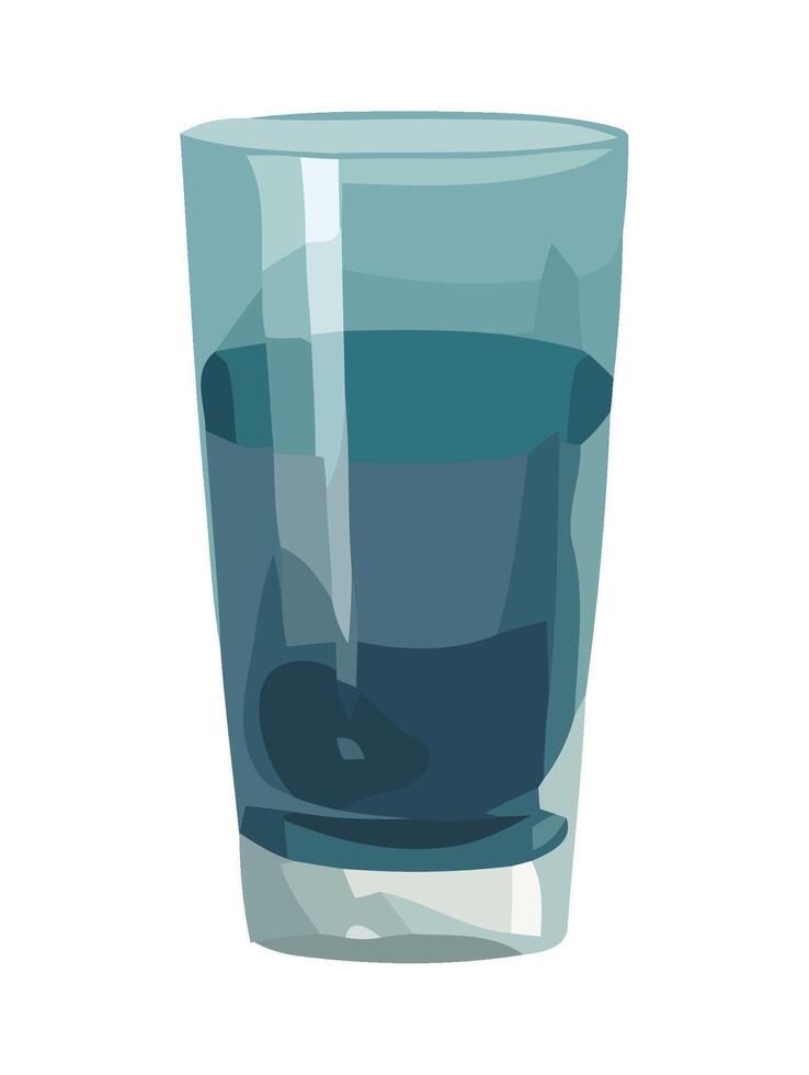 Crystal clear drinking water in a glass icon isolated vector