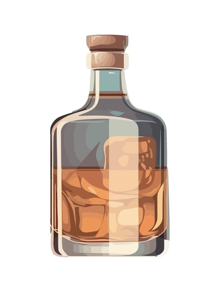 Whiskey bottle label design, luxury celebration icon isolated vector