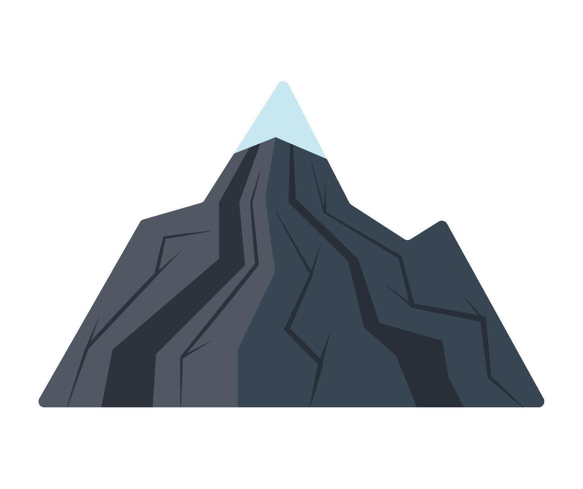 volcano with ice illustration isolated vector