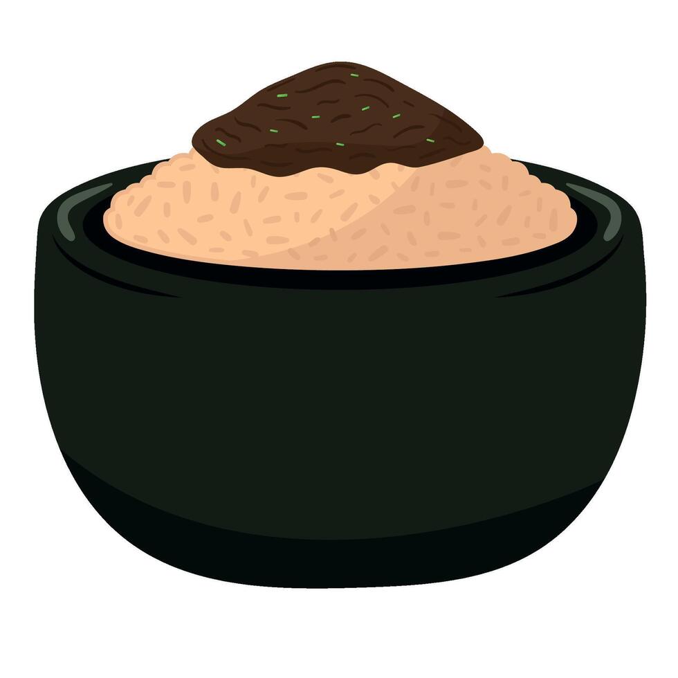 nigerian food rice and sauce illustration vector