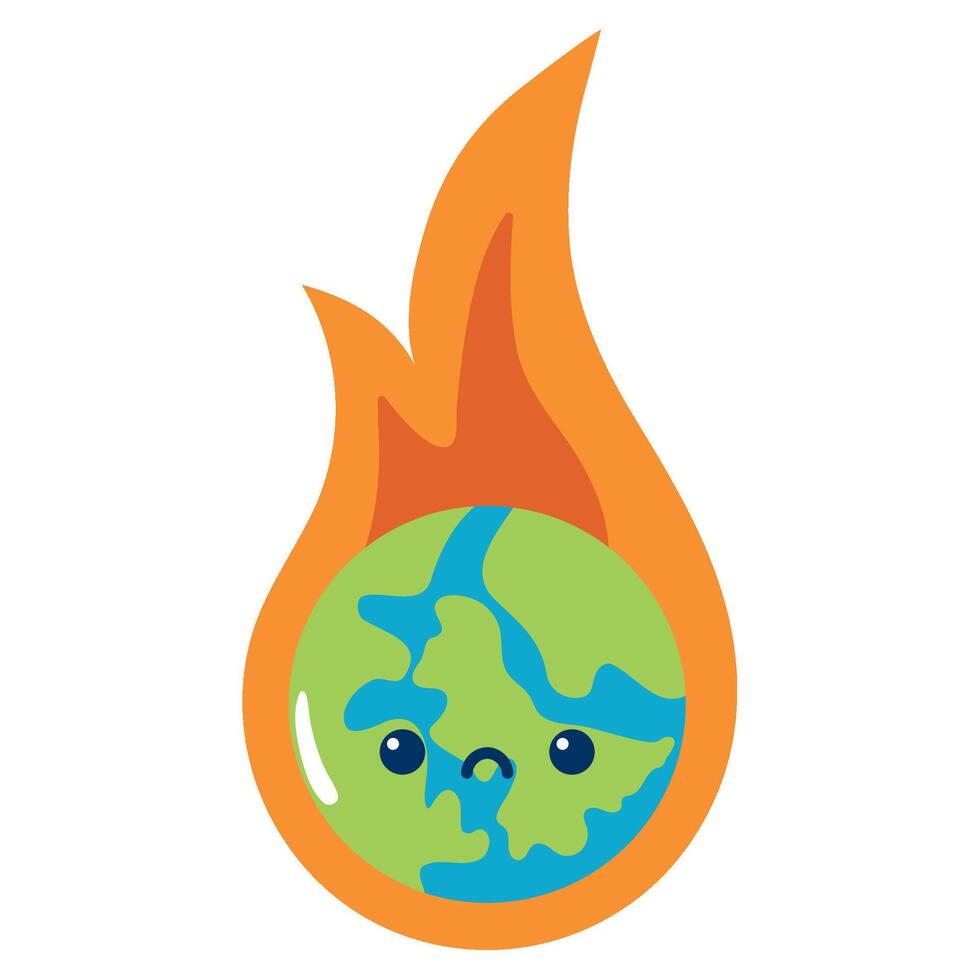 global warming fire weather illustration vector