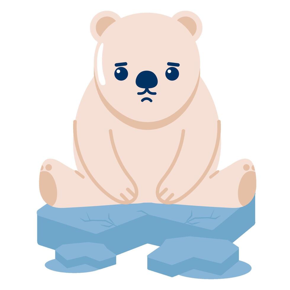 global warming polar bear illustration isolated vector