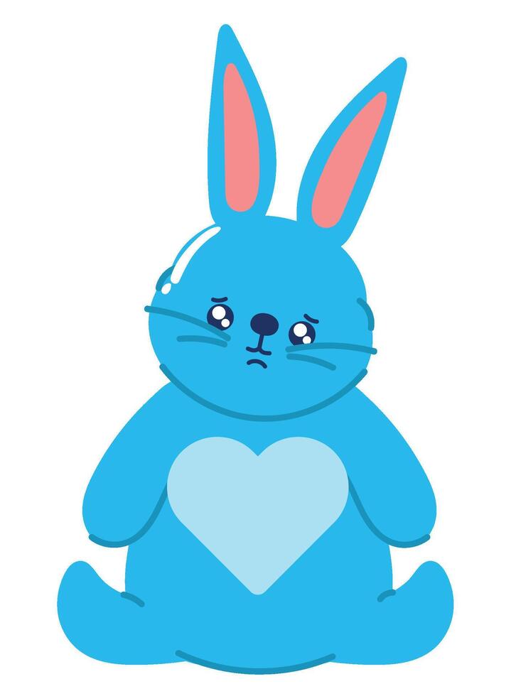blue monday rabbit illustration isolated vector