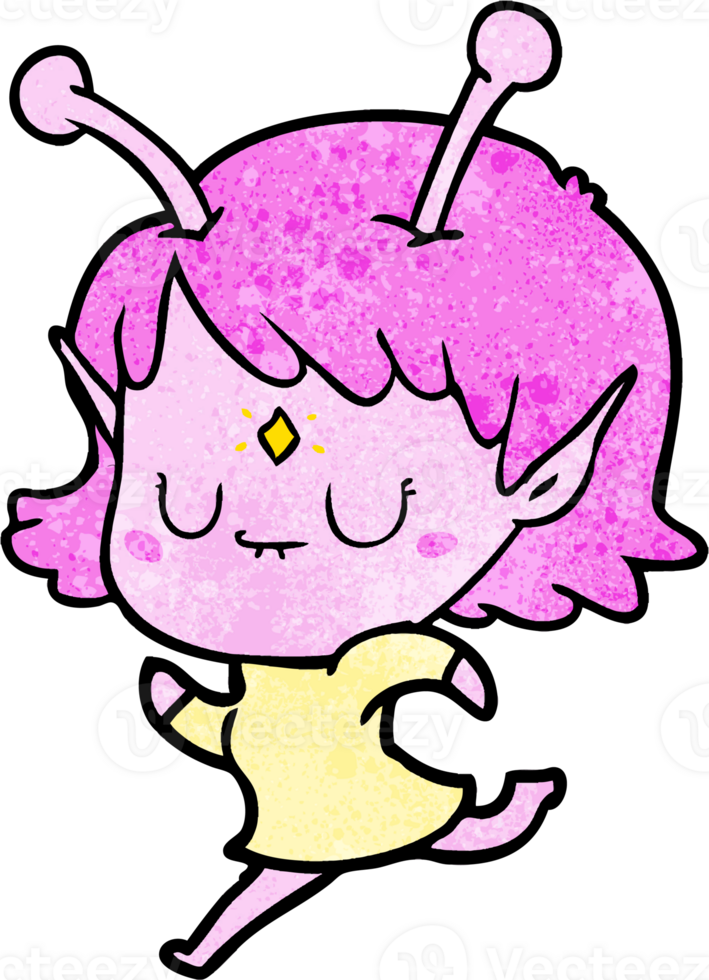 cartoon alien girl drawing png