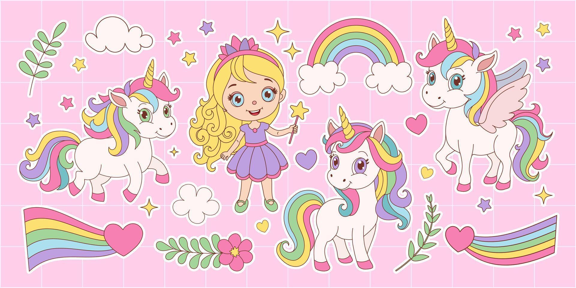 Enchanted Princess A Fairytale Dream with Unicorns vector