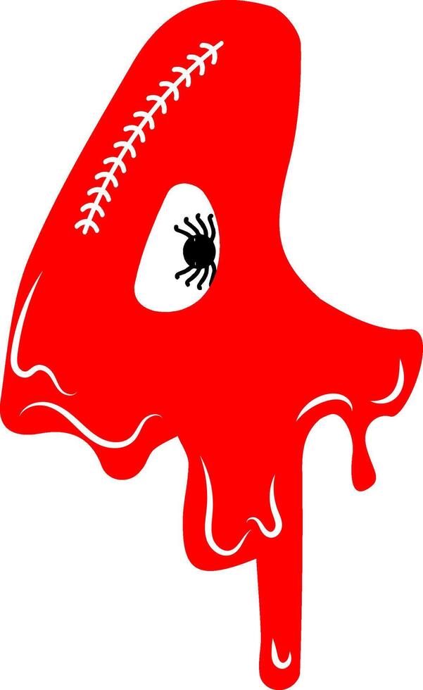 Red Numerical figures in bloody halloween template design graphics vector