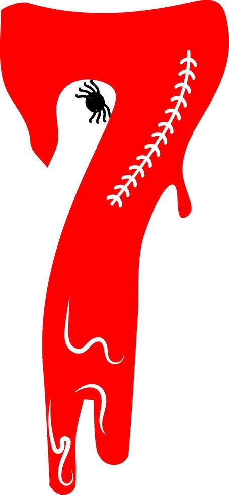 Red Numerical figures in bloody halloween template design graphics vector
