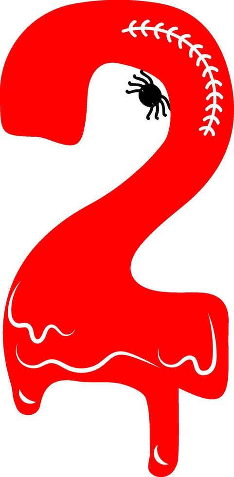 Red Numerical figures in bloody halloween template design graphics vector