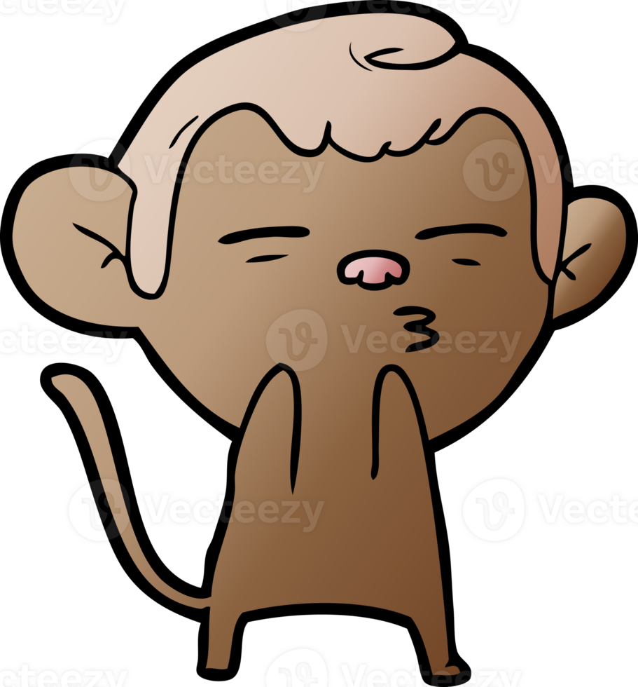 cartoon suspicious monkey drawing png