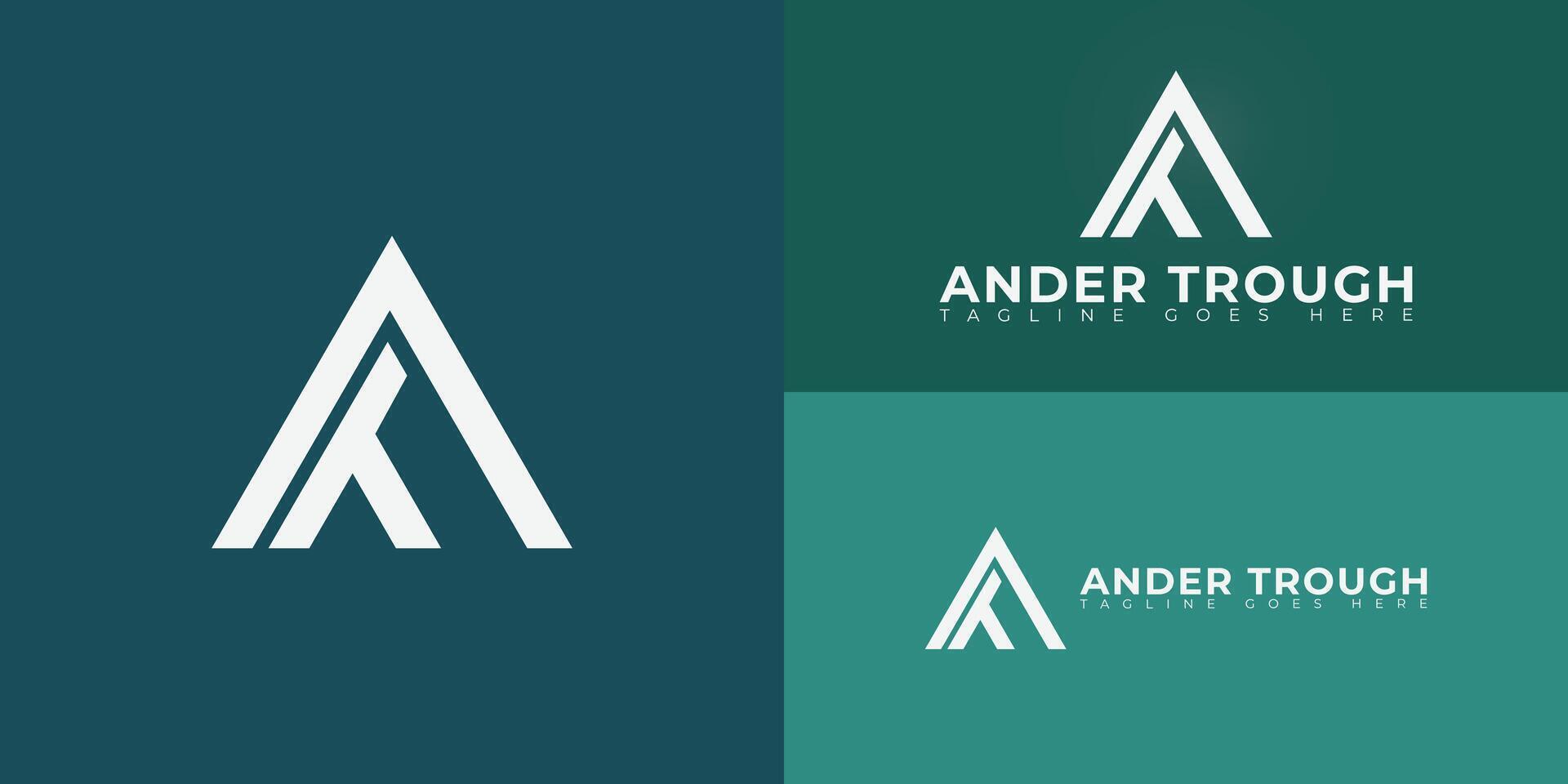 Abstract initial triangle letters AT or TA logo in white color isolated on multiple background colors. The logo is suitable for business and entertainment logo design illustration inspiration vector