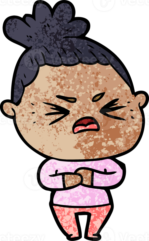 cartoon angry woman drawing png