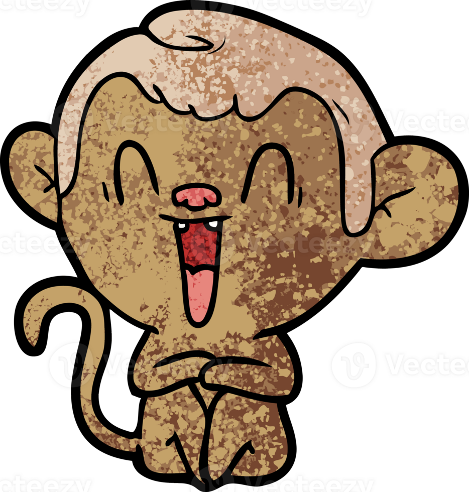 cartoon laughing monkey drawing png