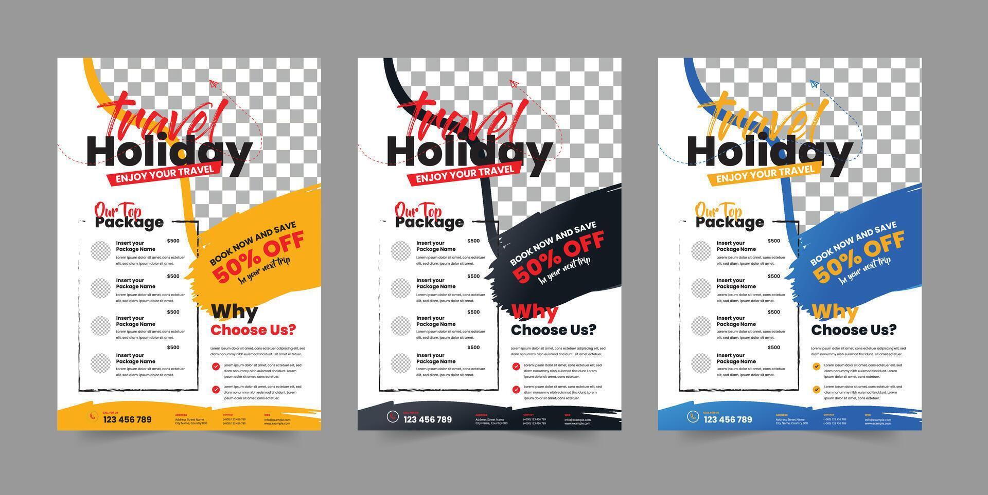 travel holiday flyer travel tourism flyer layout travel poster design business flyer template vector