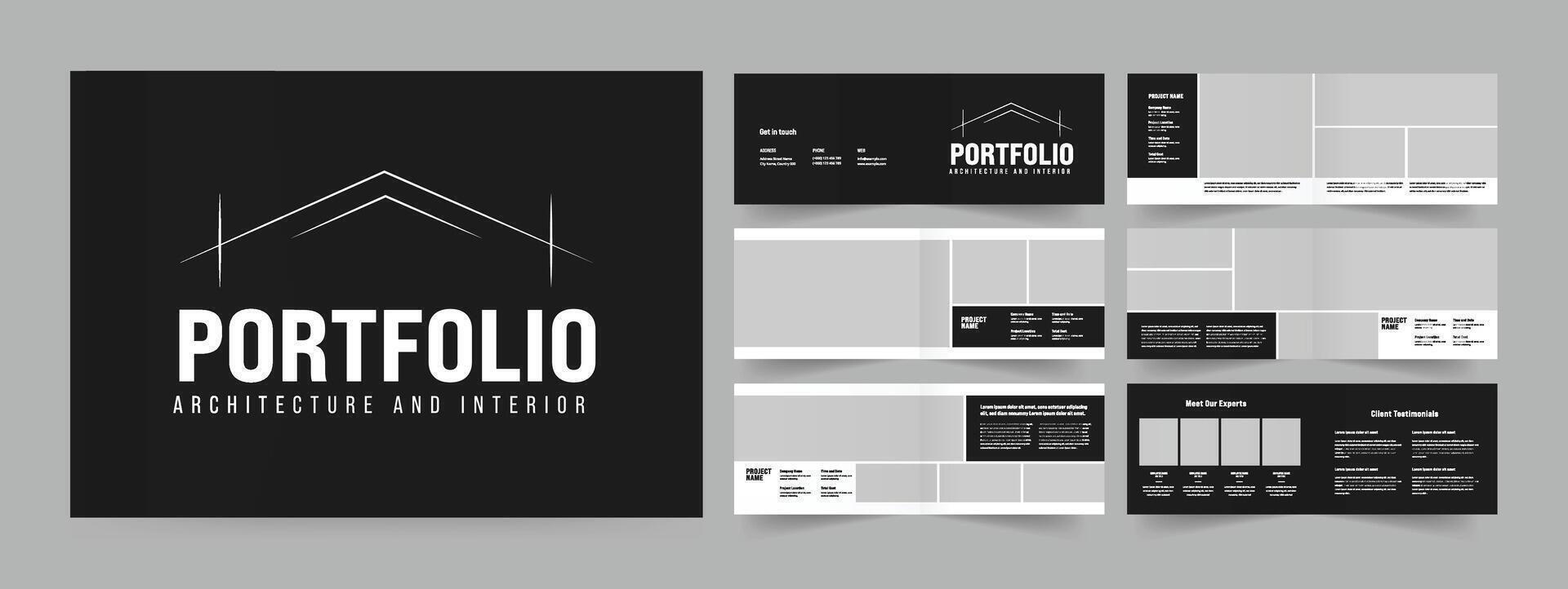 landscape architecture portfolio template design 12 pages portfolio layout. vector