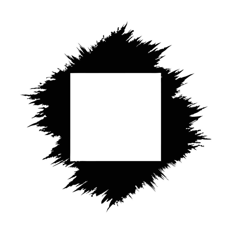 Black grunge ink stroke isolated white background vector