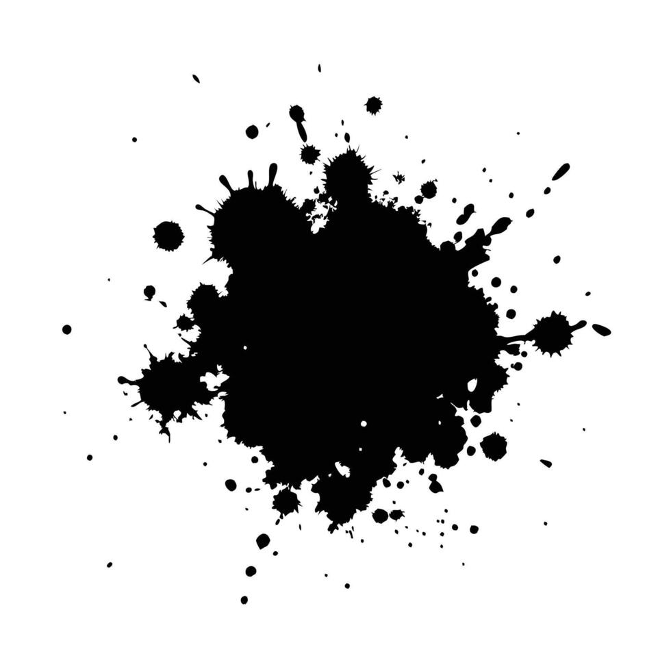 Grunge ink splat isolated white background vector