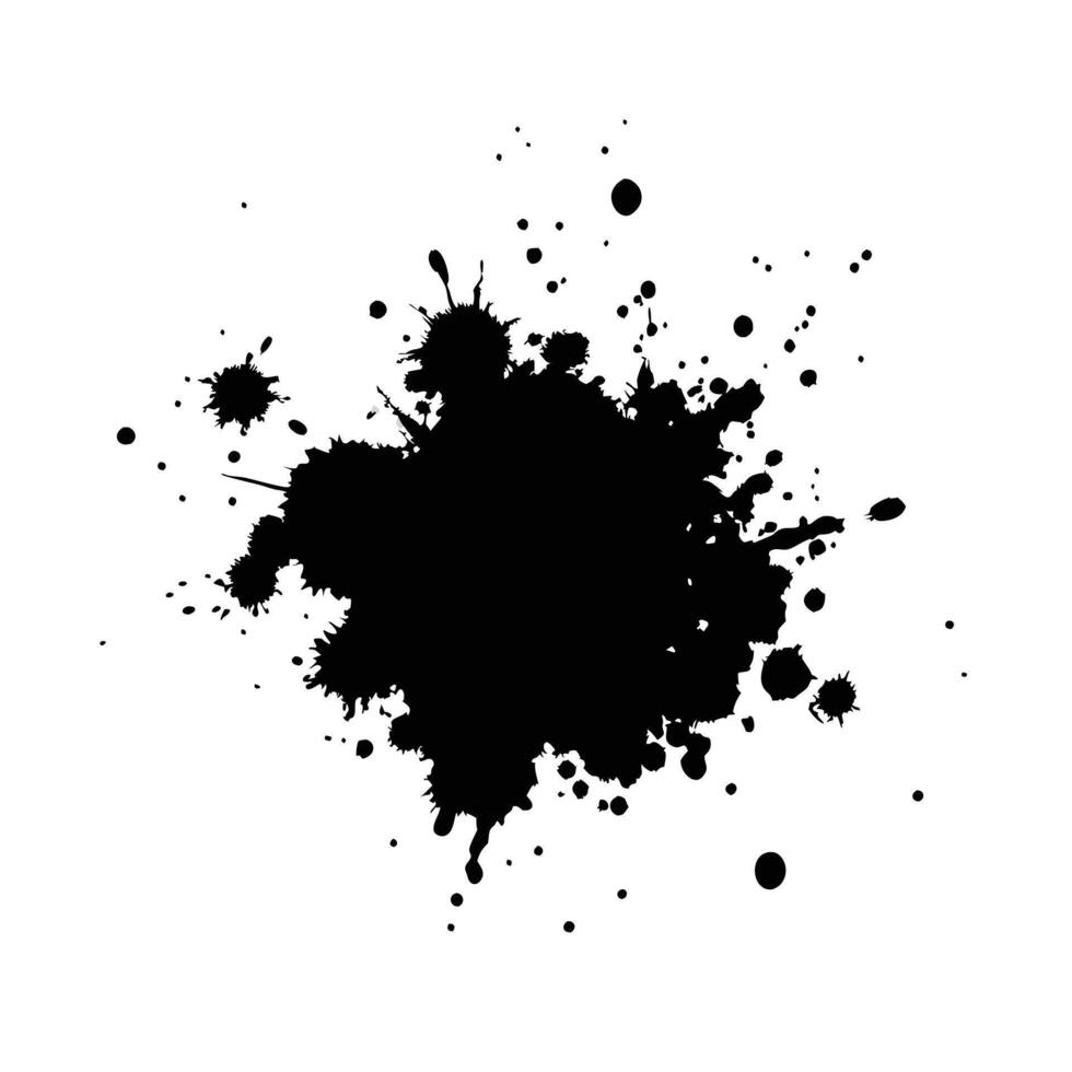 Grunge ink splat isolated white background vector