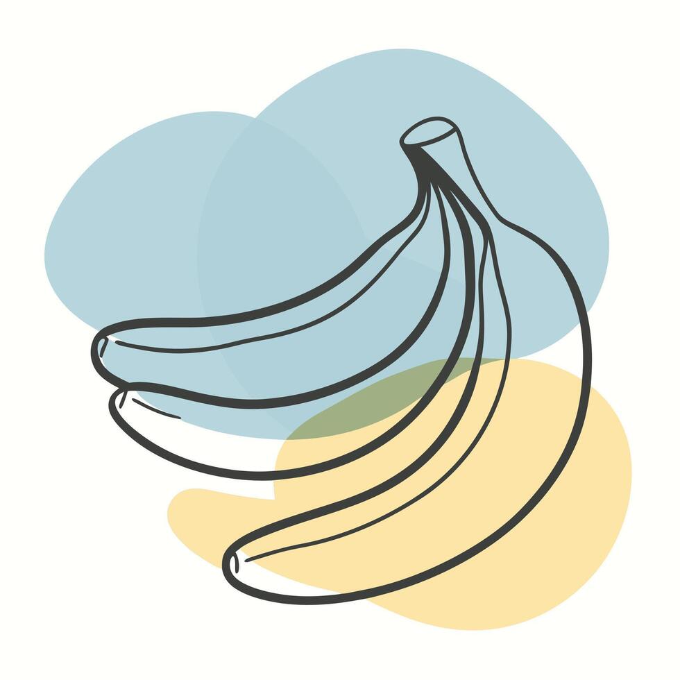 Bananas continuous line drawing illustration vector