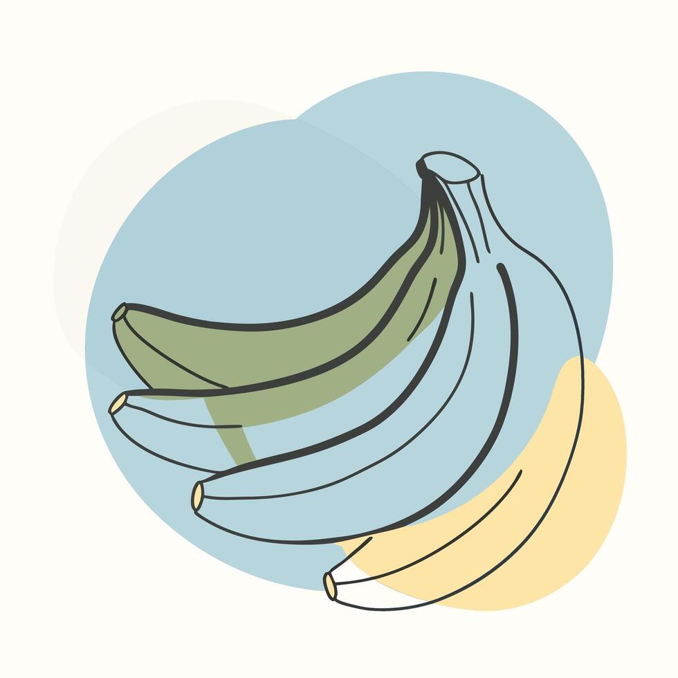 Bananas continuous line drawing illustration vector