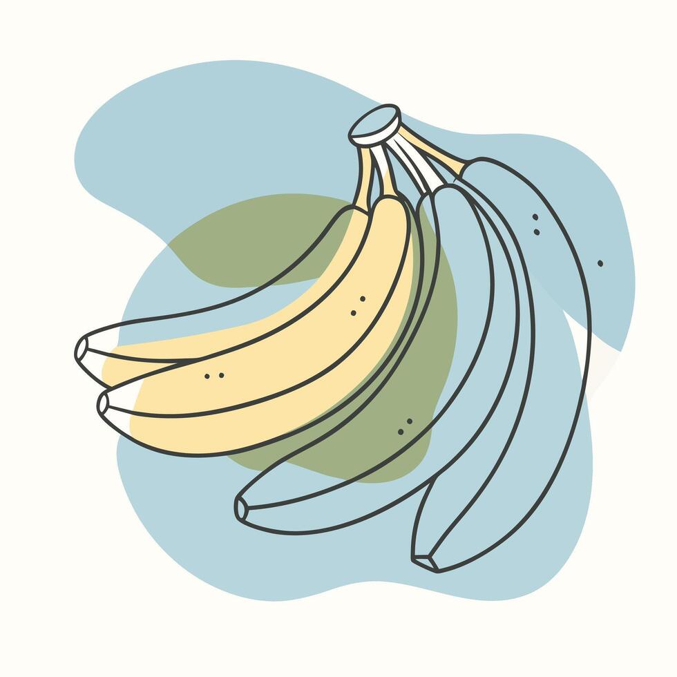 Bananas continuous line drawing illustration vector