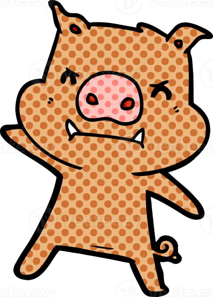 angry cartoon pig drawing png