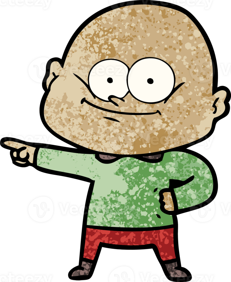 cartoon bald man staring drawing png