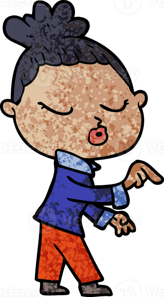 cartoon calm woman drawing png