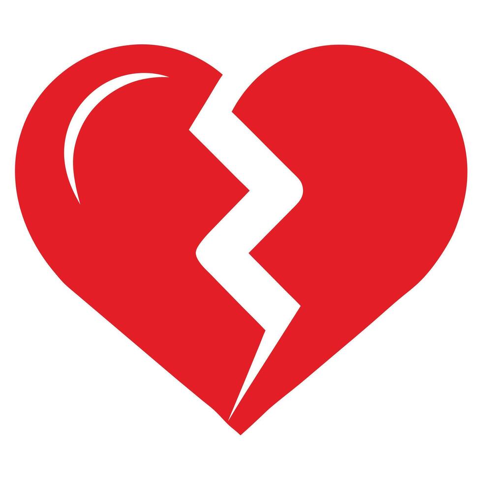 Broken heart shape sketch art illustration vector