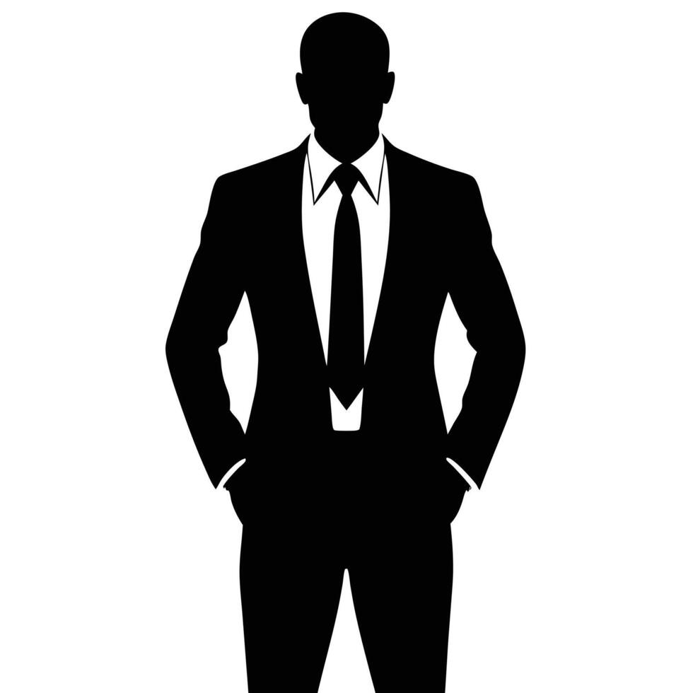 Business man pose silhouette illustration 52 vector
