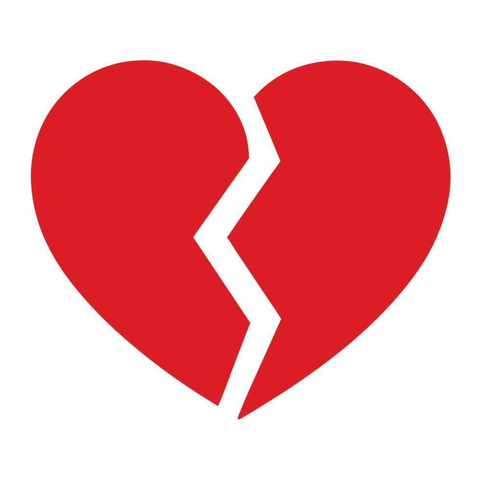 Broken heart shape sketch art illustration vector