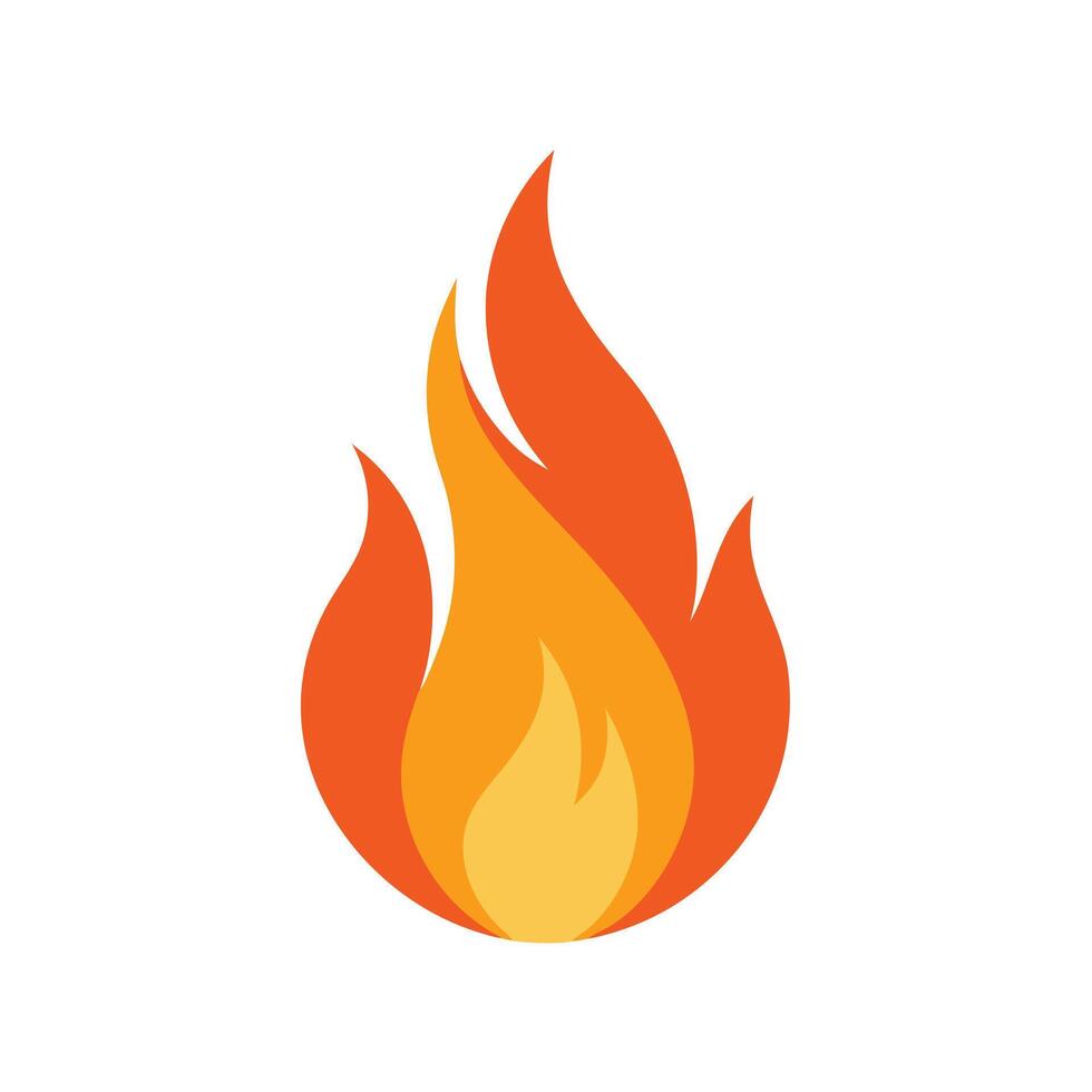Create a minimal and simple fire flames sketch art illustration, white background vector
