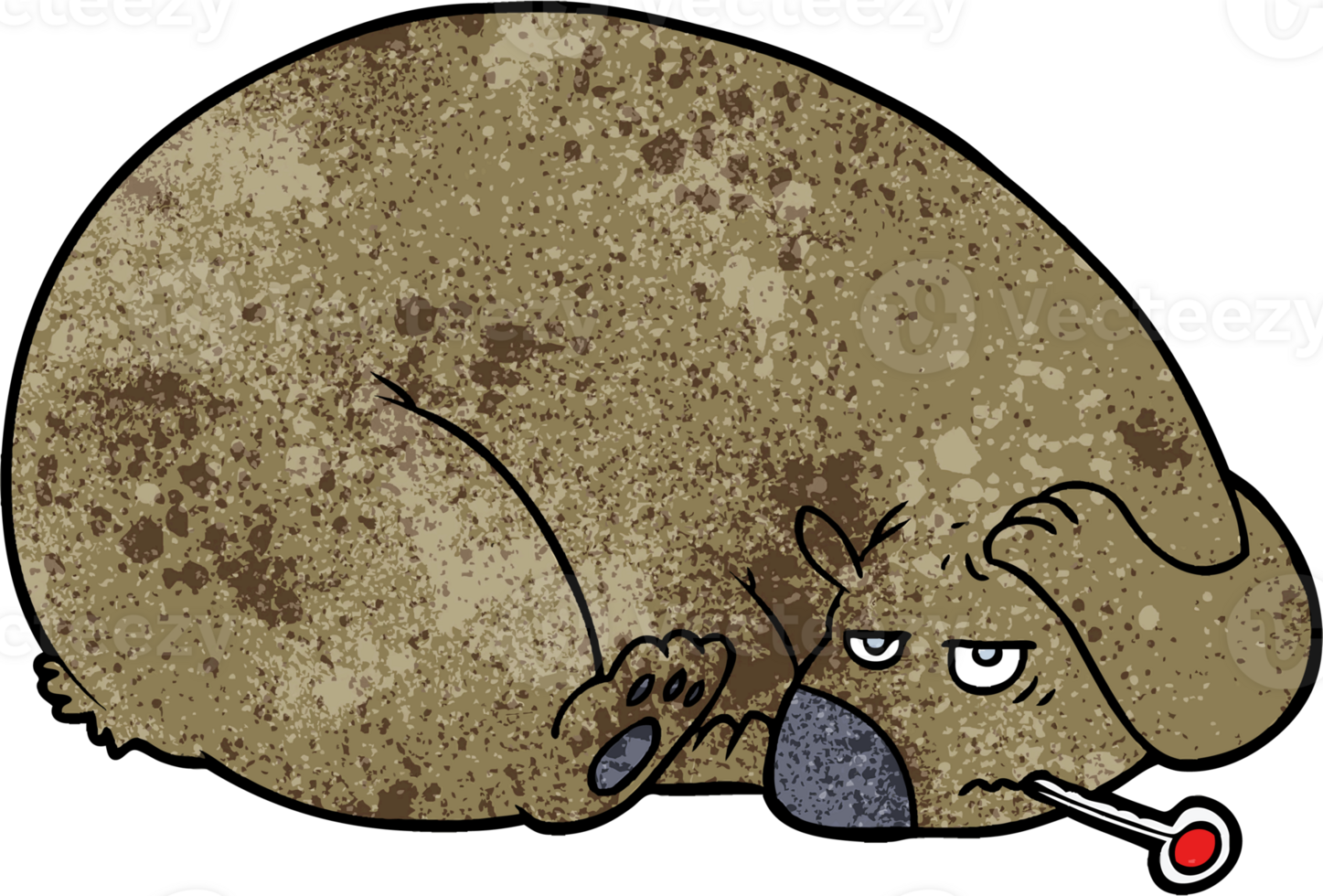 cartoon bear with a sore head drawing png