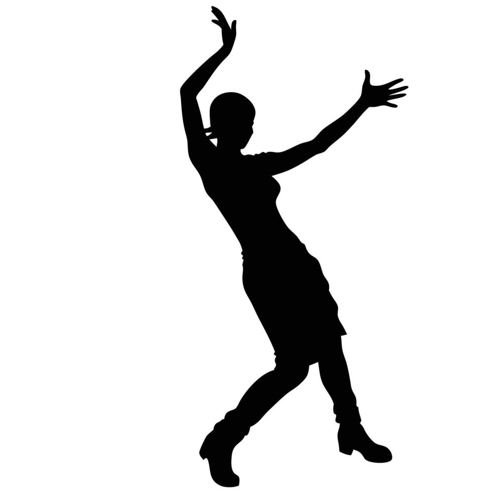 Romantic Couple Dancing silhouette, white background vector
