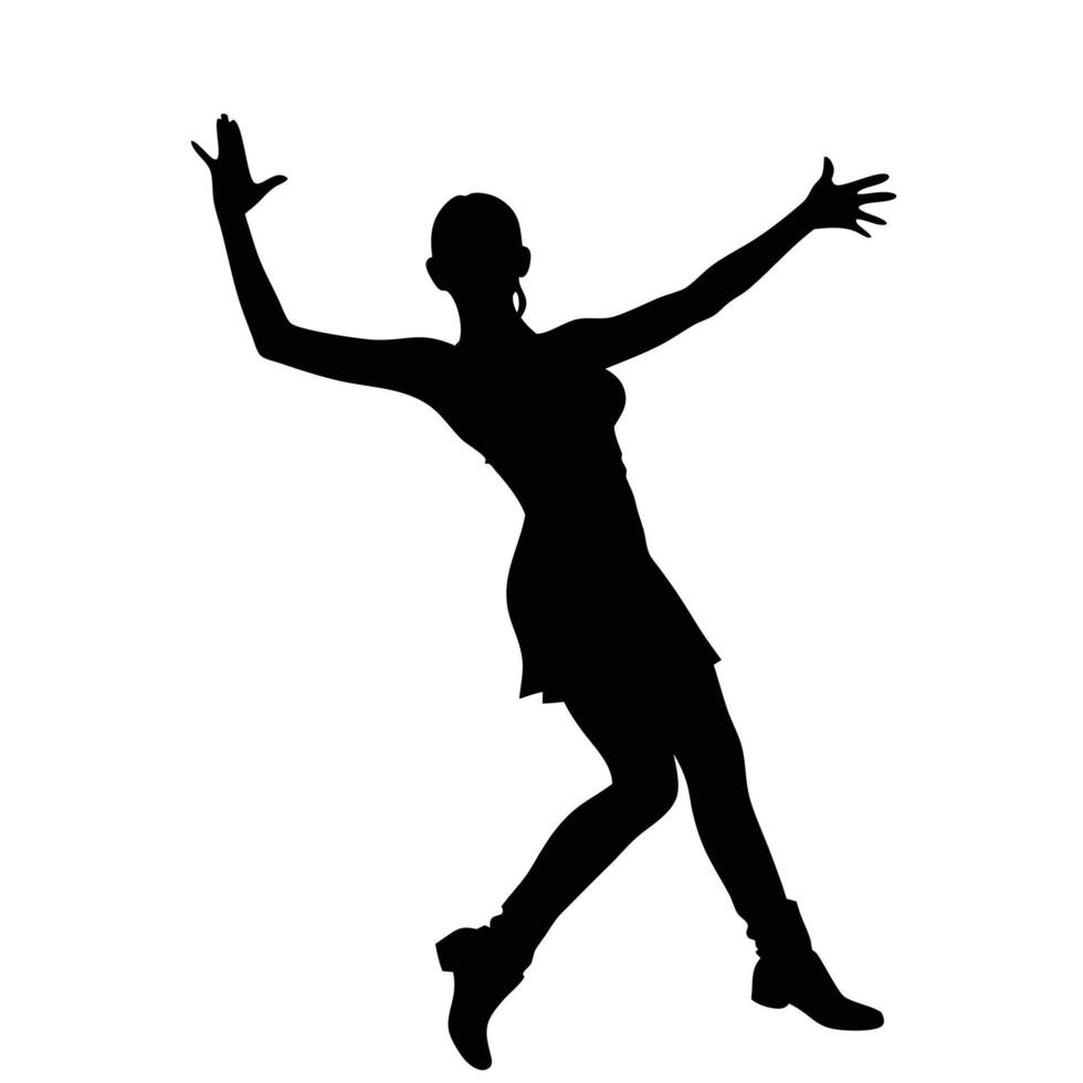 Romantic Couple Dancing silhouette, white background vector