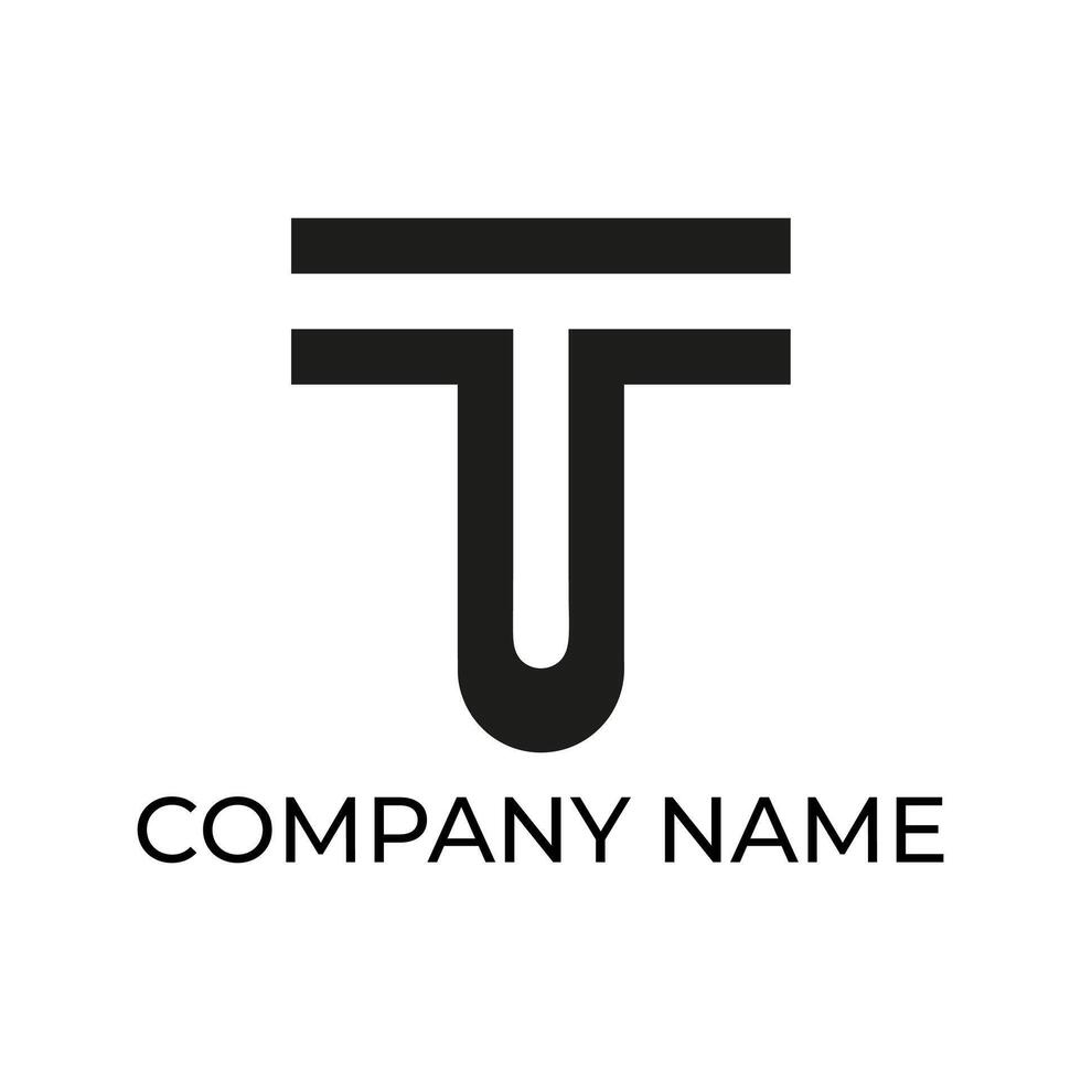 letter T silhouette template design logo vector