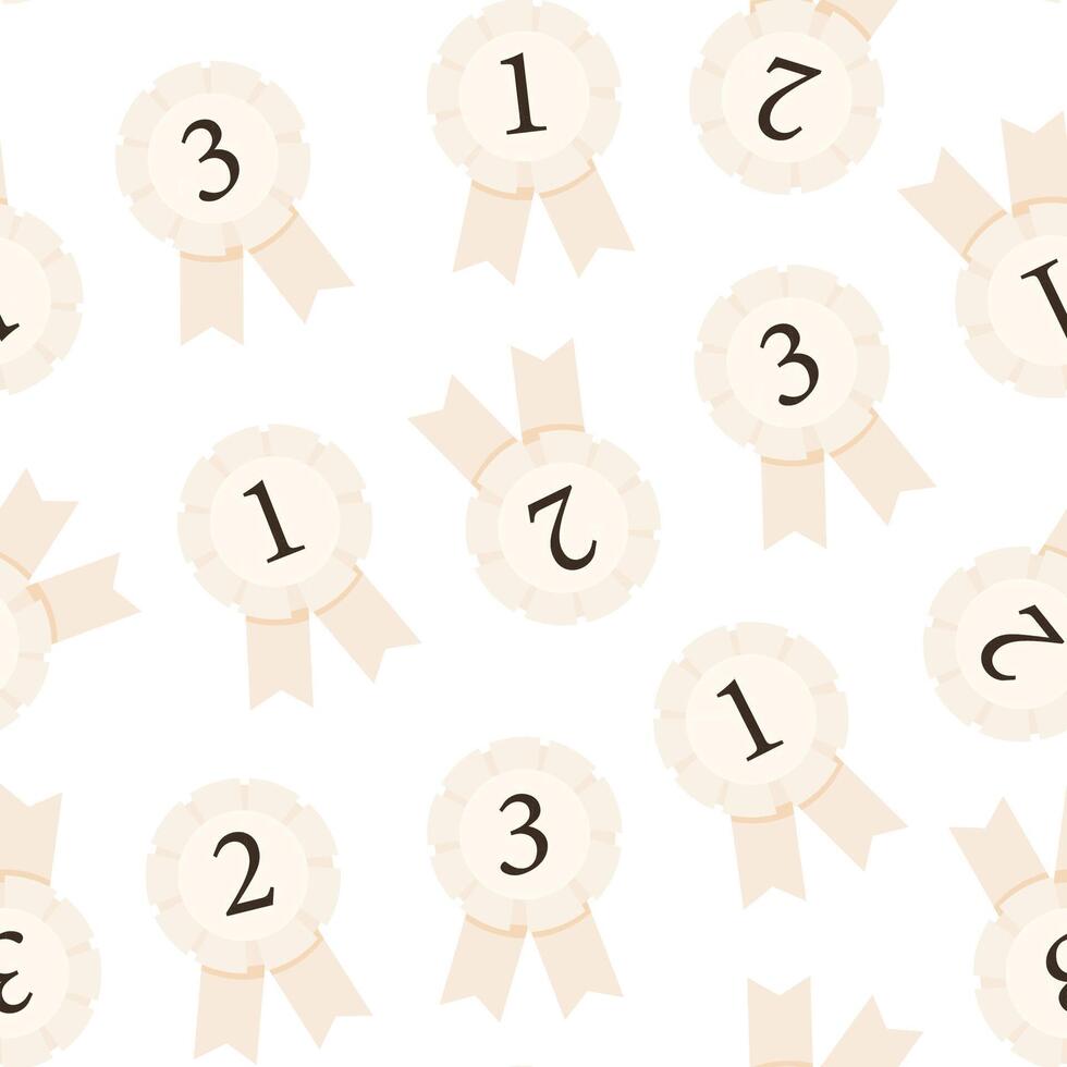 Pastel seamless pattern rosette award for hobbyhorsing vector
