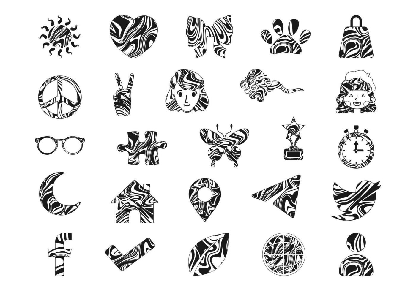 Melting Pattern Shape Element Set vector