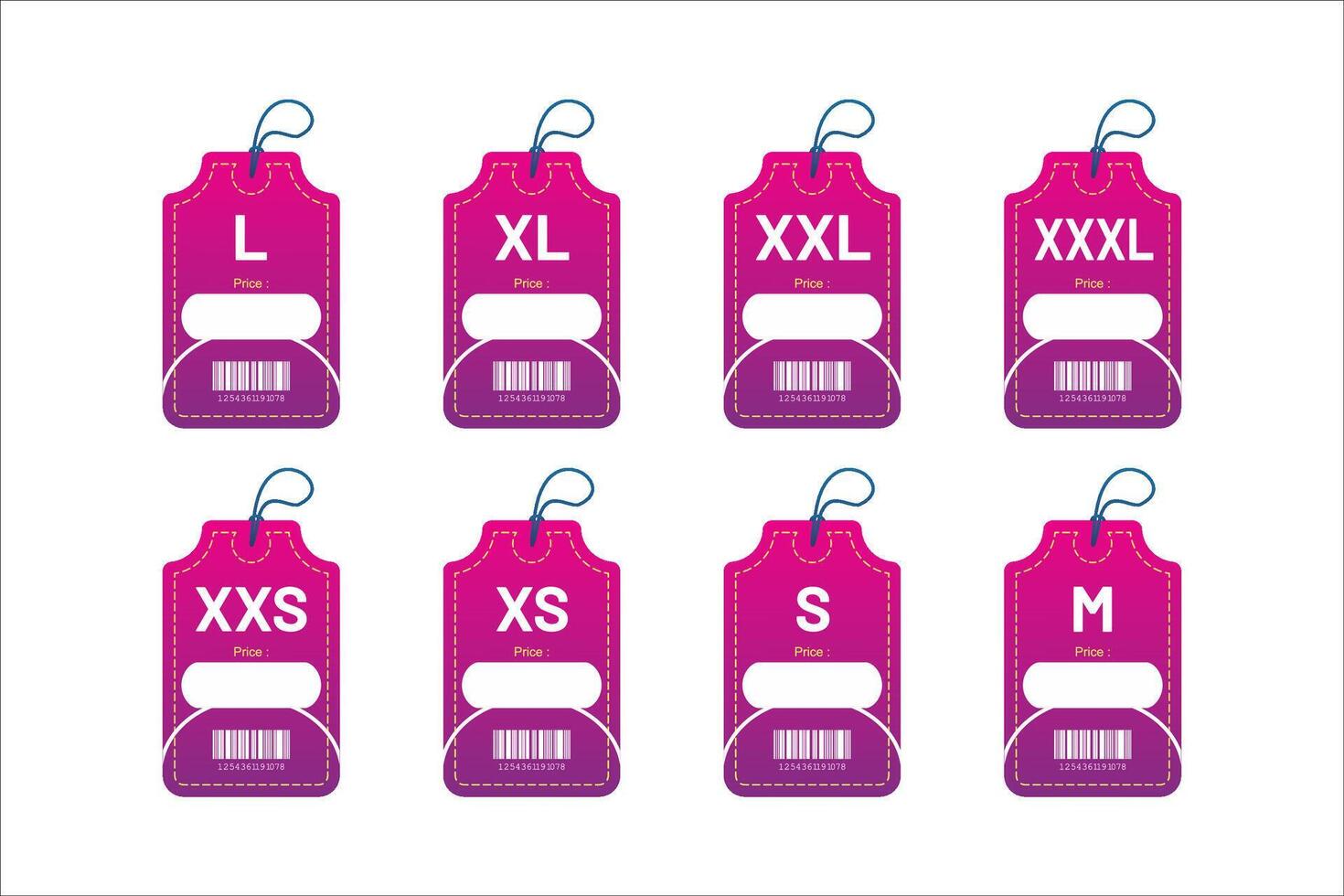 set clothing size labels size label tag Clothing neck label tag concept no border design vector