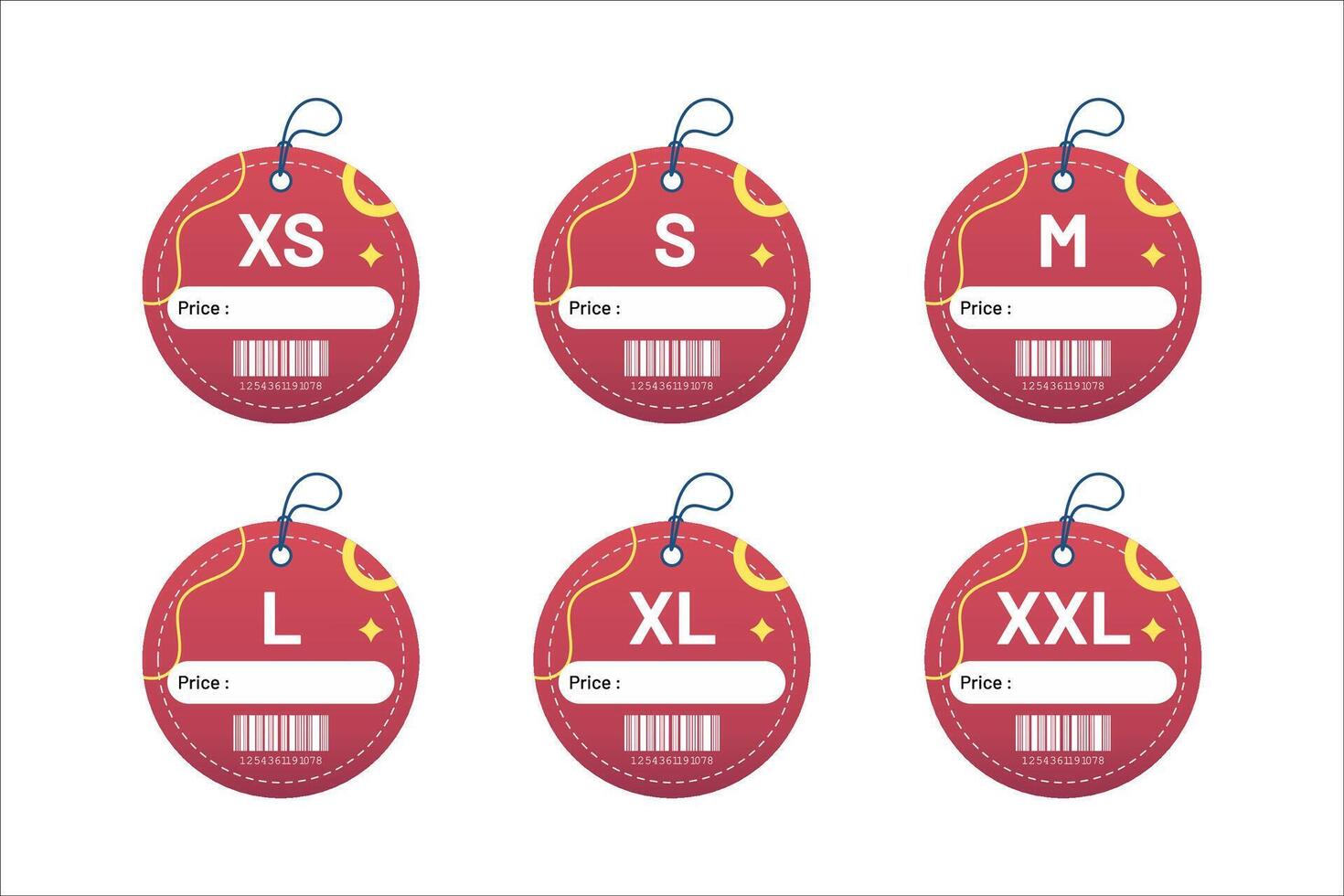 set clothing size labels size label tag Clothing neck label tag concept no border design vector