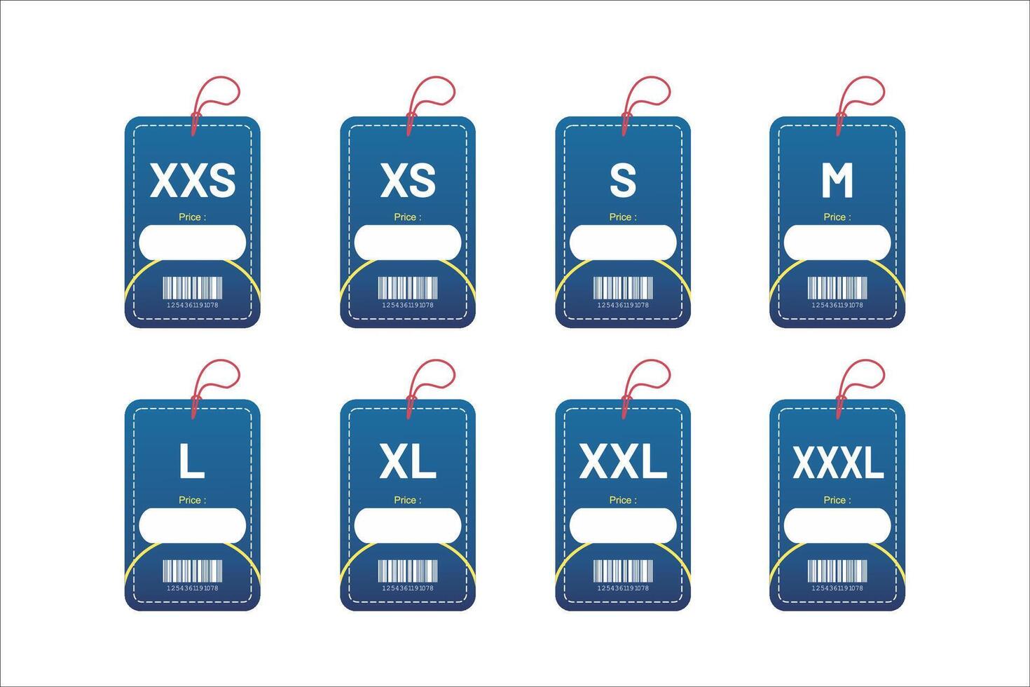 set clothing size labels size label tag Clothing neck label tag concept no border design vector