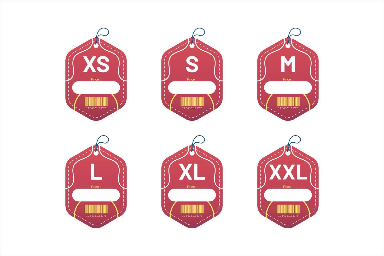 set clothing size labels size label tag Clothing neck label tag concept no border design vector