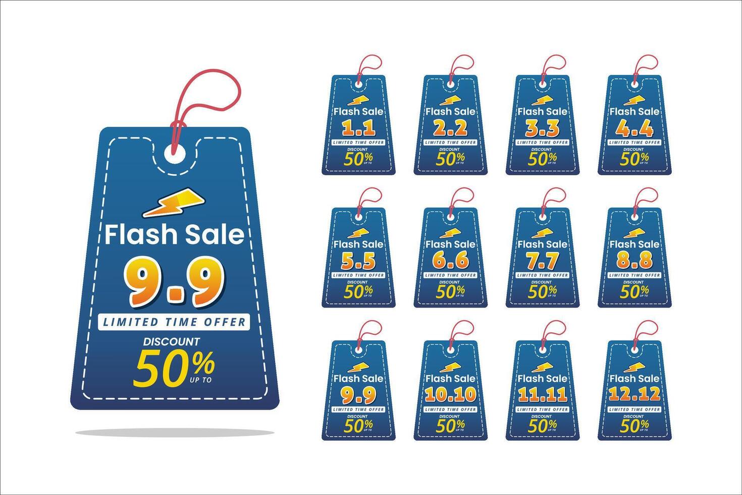 shopping day labels collection Shopping day sale banner background for business retail promotion vector