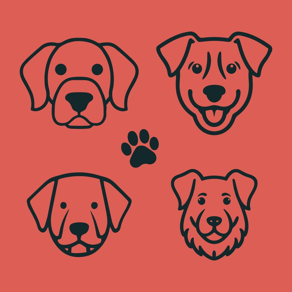 simple Dog logo icon illustration vector