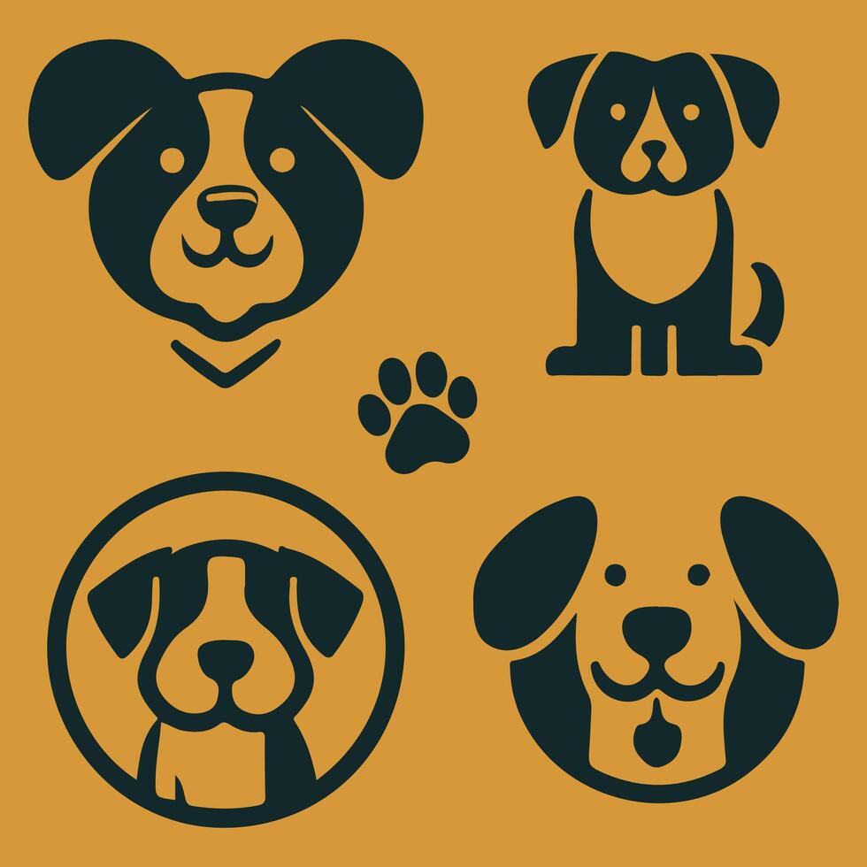 simple Dog logo icon illustration vector