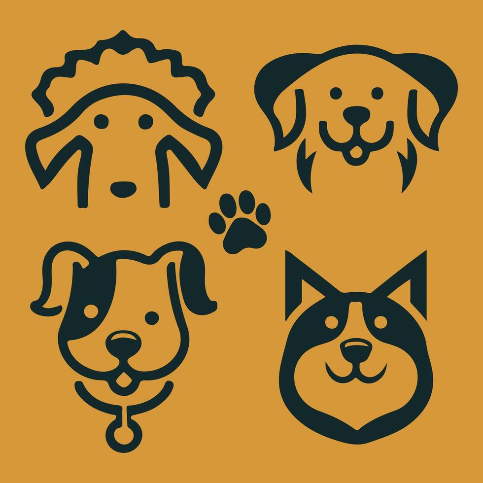 simple Dog logo icon illustration vector